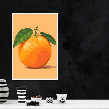 Minimalist Fruits Orange Lemon Canvas Print Eclectic Wall Art For Kitchen Dining Room