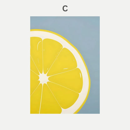 Illustration of a lemon slice on a blue background