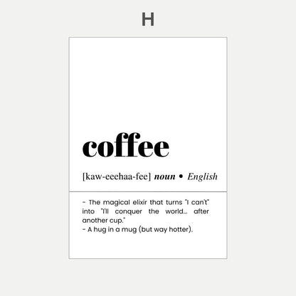 Definition of 'coffee' with a humorous definition on a white background