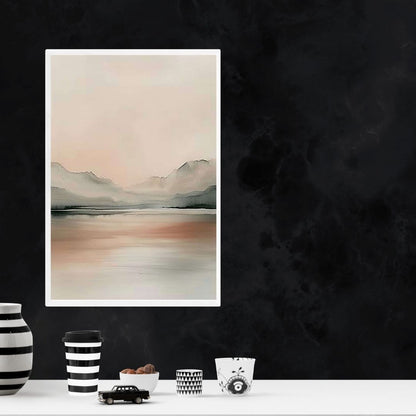Minimalist Japandi Landscape Canvas Wall Art Neutral Tones Abstract Nature Poster for Modern Zen Home Decor