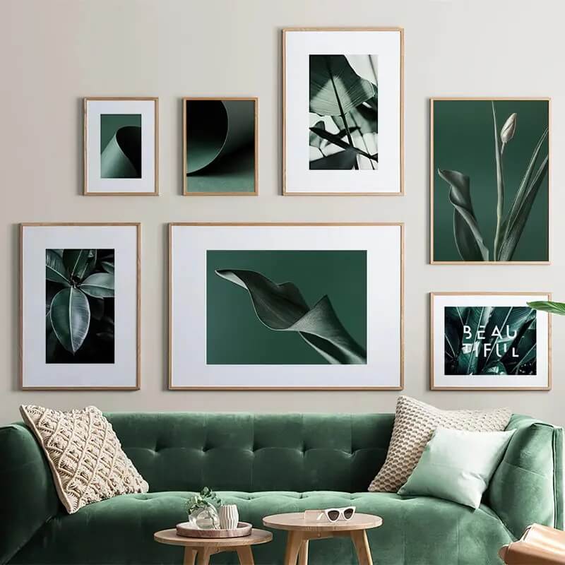 Minimalist Green Tropical Plant Canvas Prints Nordic Modern Botanical Wall Art Nature Poster For Living Room Bedroom Décor