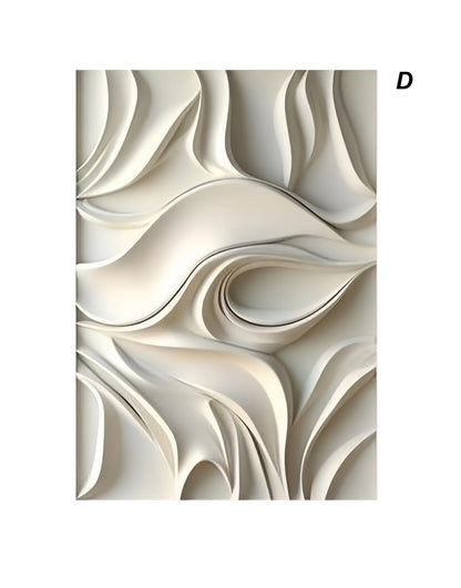 Minimalist White Abstract 3D Effect Wall Art Canvas Print Nordic Geometric Poster For Modern Living Room Office Décor
