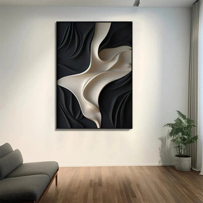 Minimalist White Abstract 3D Effect Wall Art Canvas Print Nordic Geometric Poster For Modern Living Room Office Décor