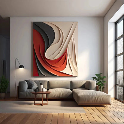 Minimalist White Abstract 3D Effect Wall Art Canvas Print Nordic Geometric Poster For Modern Living Room Office Décor