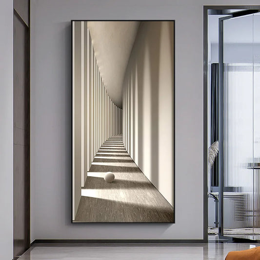 Modern 3D Effect Architectural Wall Art Canvas Print Big Art Wall For Hall Living Room Décor