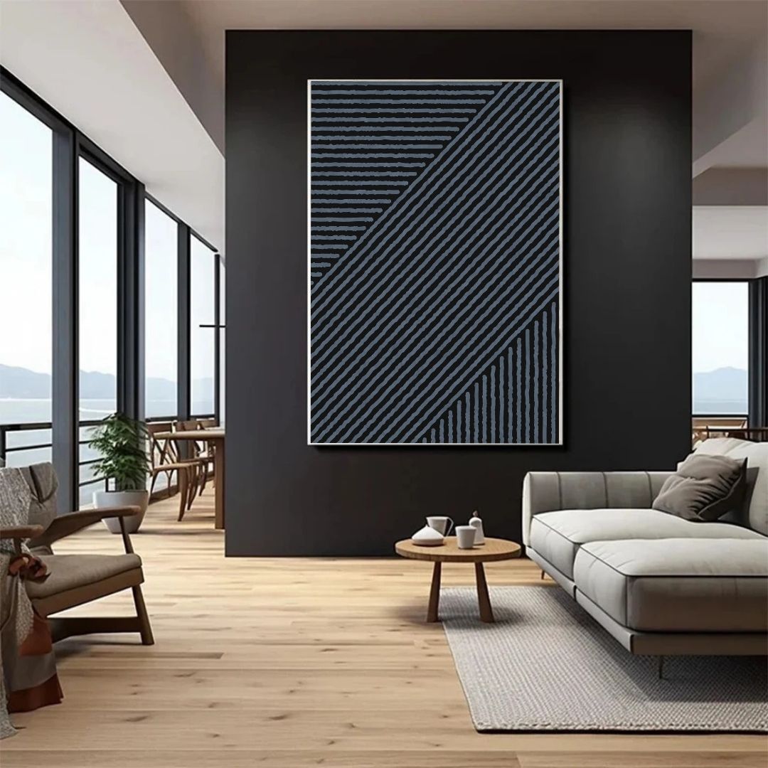 Modern Abstract Black White Beige Geometric Wall Art Canvas Prints For Nordic Living Room Wall Decor