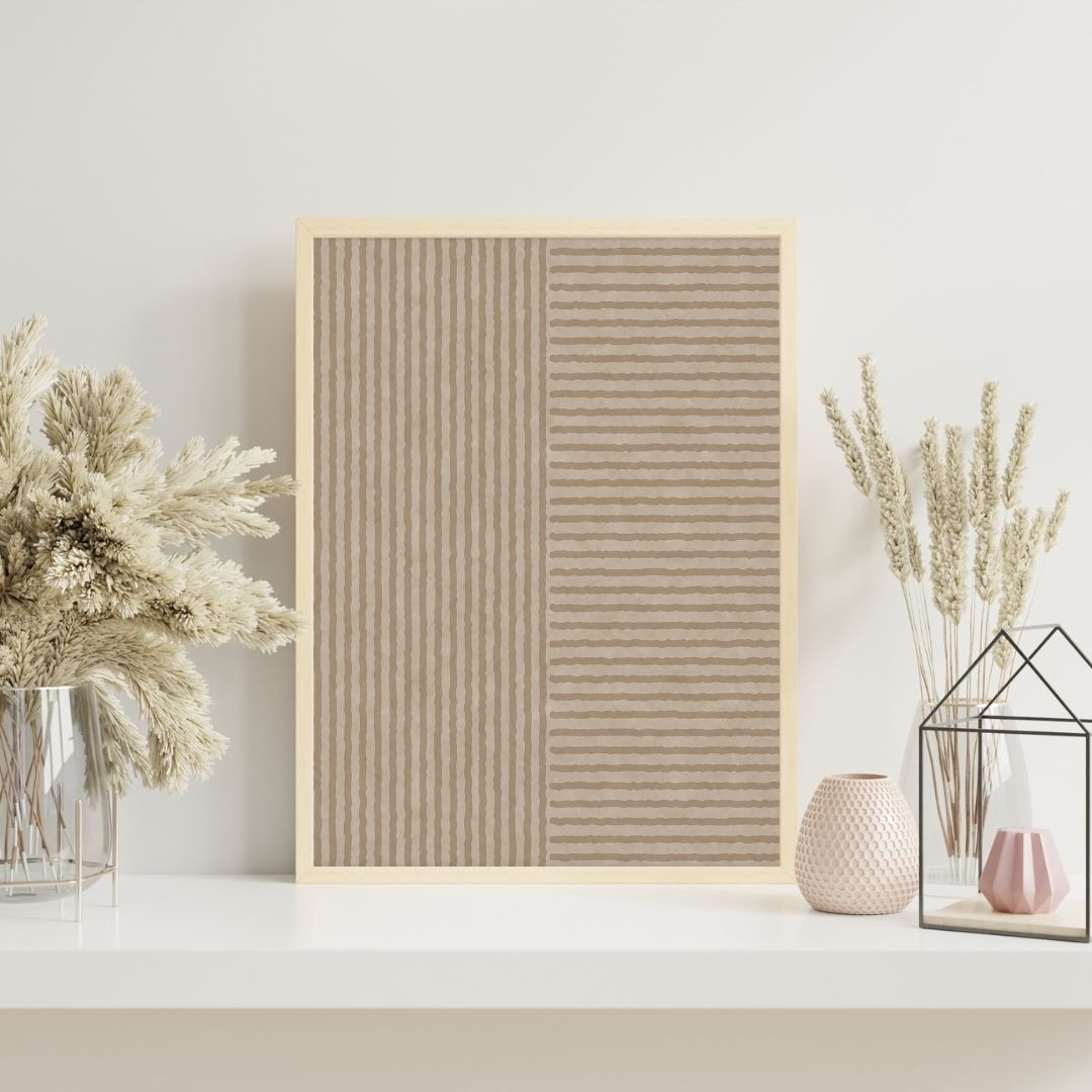 Modern Abstract Black White Beige Geometric Wall Art Canvas Prints For Nordic Living Room Wall Decor