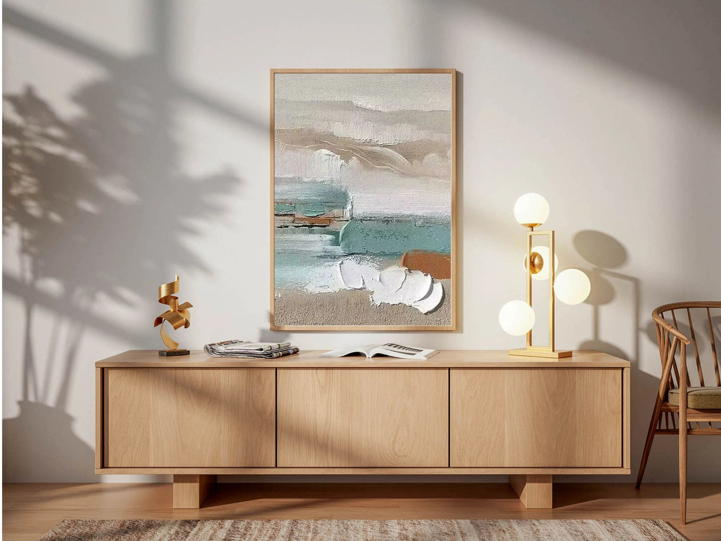 Modern Abstract Hand Painted Wall Art Artwork | Large Format Painting For Contemporary Living Room Hall Wall Decor Unique Wall Art Hand Painted On Canvas