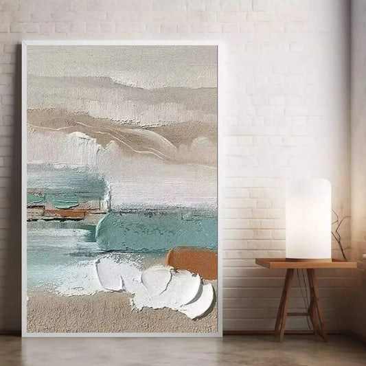 Modern Abstract Hand Painted Wall Art Artwork | Large Format Painting For Contemporary Living Room Hall Wall Decor Unique Wall Art Hand Painted On Canvas
