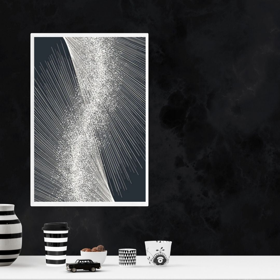 Modern Abstract Luxury Black Gray Metallic Effect Wall Art Canvas Prints Large Poster For Modern Living Room Bedroom Home Decor
