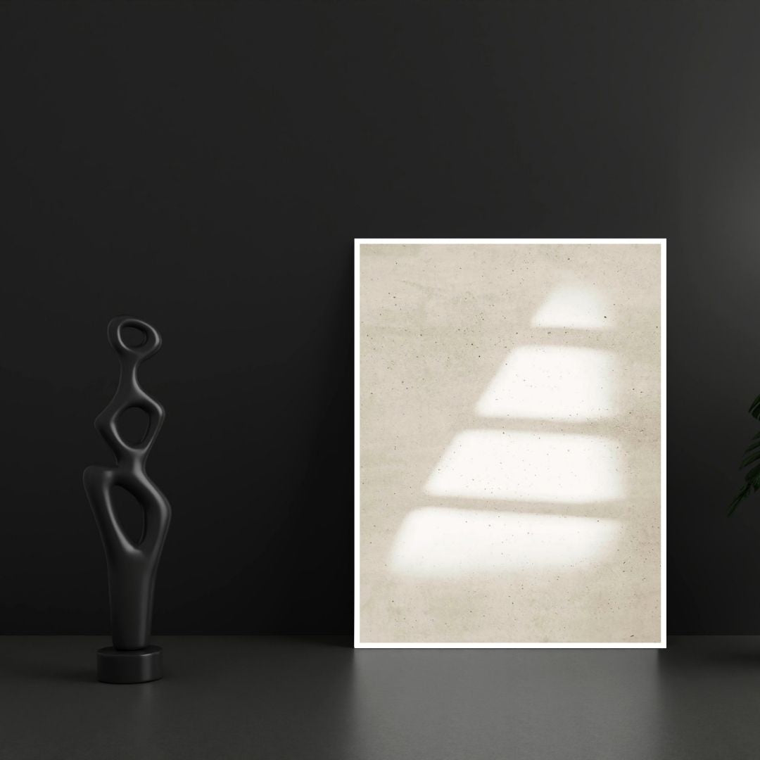 Modern Architectural Abstract Beige Wall Art Canvas Print Minimalist Geometric Poster for Living Room Bedroom Decor