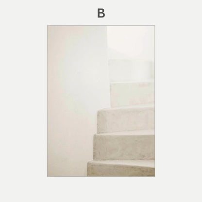 Modern Architectural Abstract Beige Wall Art Canvas Print Minimalist Geometric Poster for Living Room Bedroom Decor