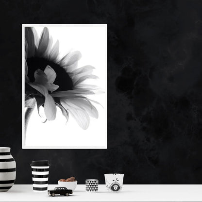 Modern Black and White Flower Minimalist Wall Art Canvas Print Botanical Poster for Living Room Bedroom Decor