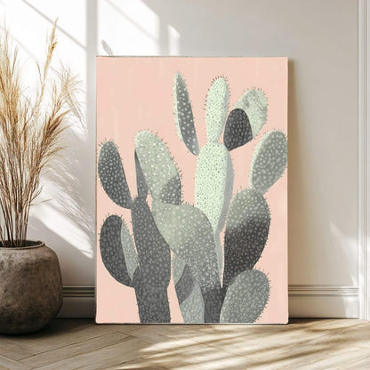 Modern Cactus Framed Canvas Wall Art