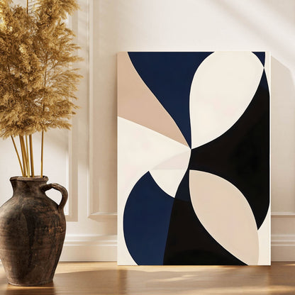 Modern Geometric Abstract Framed Wall Art Canvas Print - Mid Century Style Poster