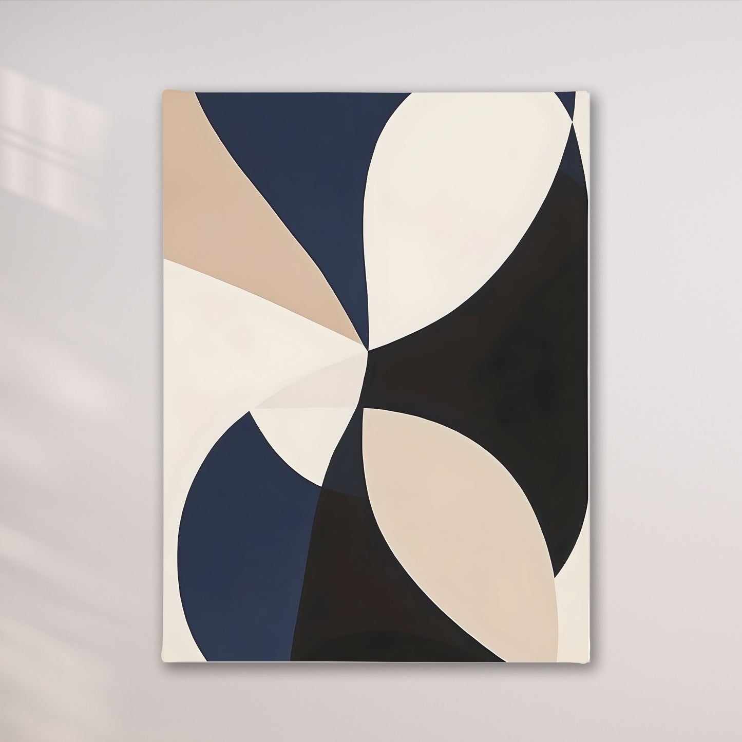 Modern Geometric Abstract Framed Wall Art Canvas Print - Mid Century Style Poster