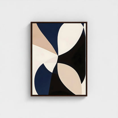 Modern Geometric Abstract Framed Wall Art Canvas Print - Mid Century Style Poster