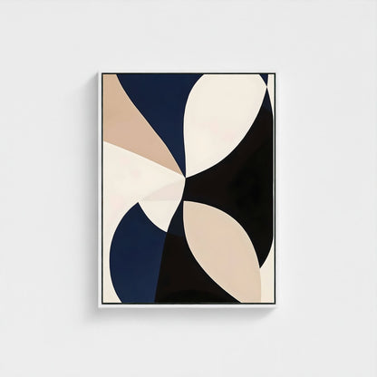 Modern Geometric Abstract Framed Wall Art Canvas Print - Mid Century Style Poster