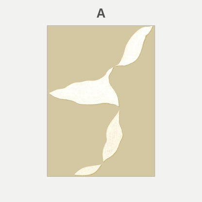 Beige background with white abstract leaf shapes