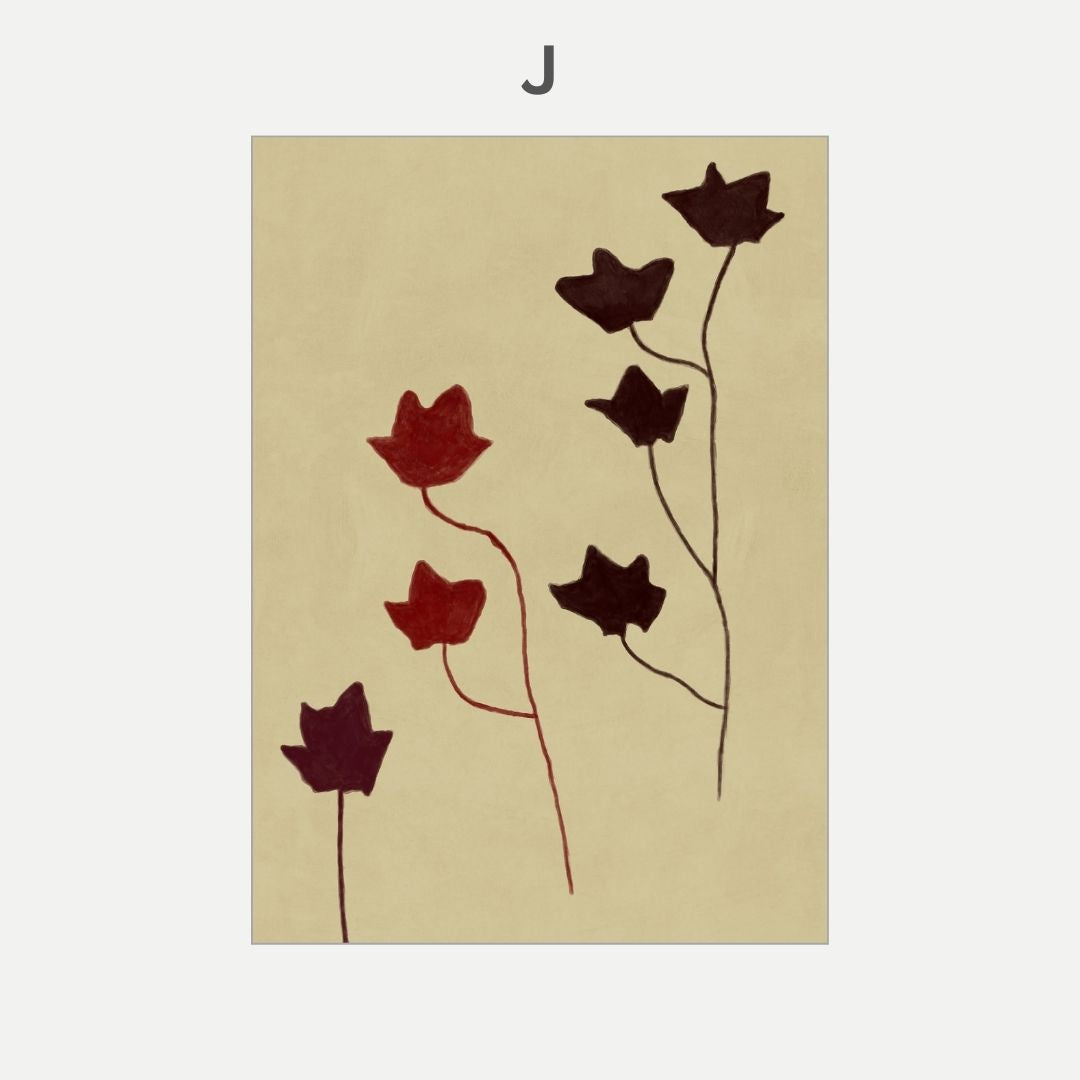 Abstract design of flowers on a beige background 