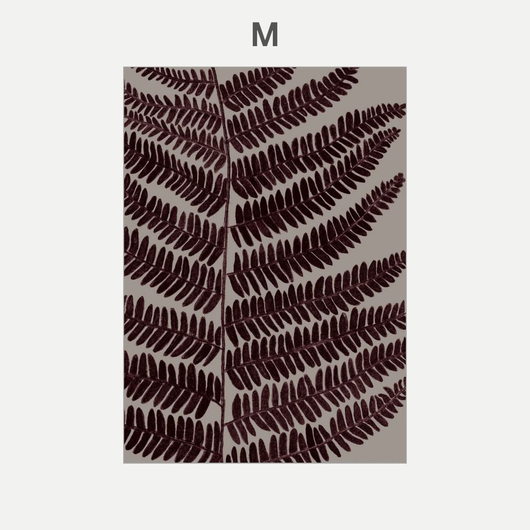 Poster with brown leaf pattern on a gray background