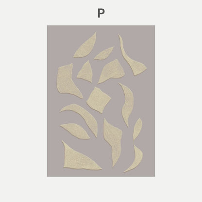 Decorative poster with leaf pattern on a gray background