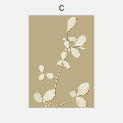 Decorative leaf pattern on a beige background