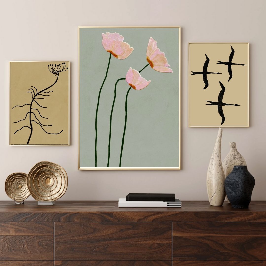 Modern Geometric Pastel Pattern Abstract Aesthetic Wall Art Canvas Prints For Scandinavian Living Room Bedroom Wall Decor