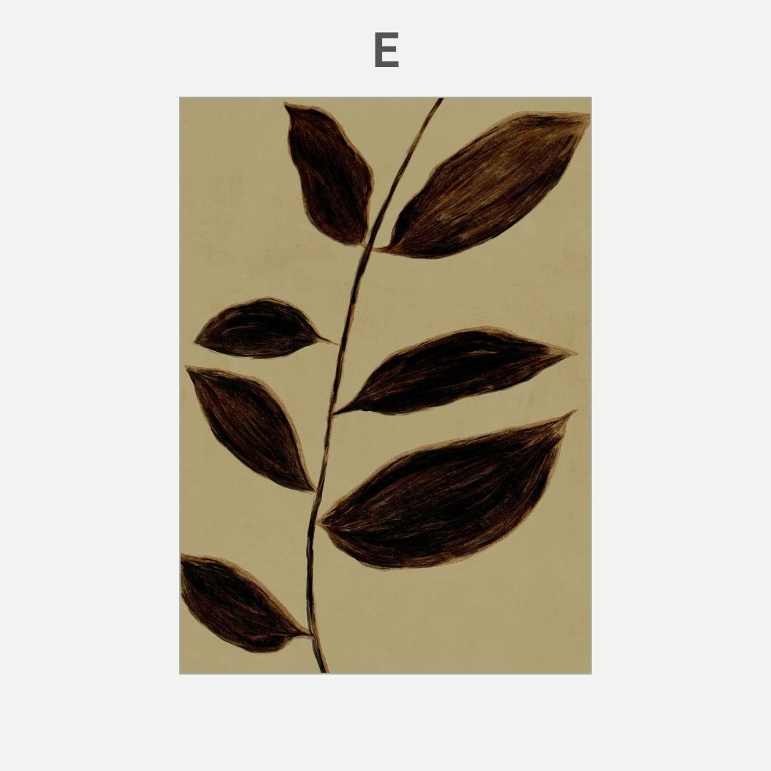 Brown leaf pattern on a beige background