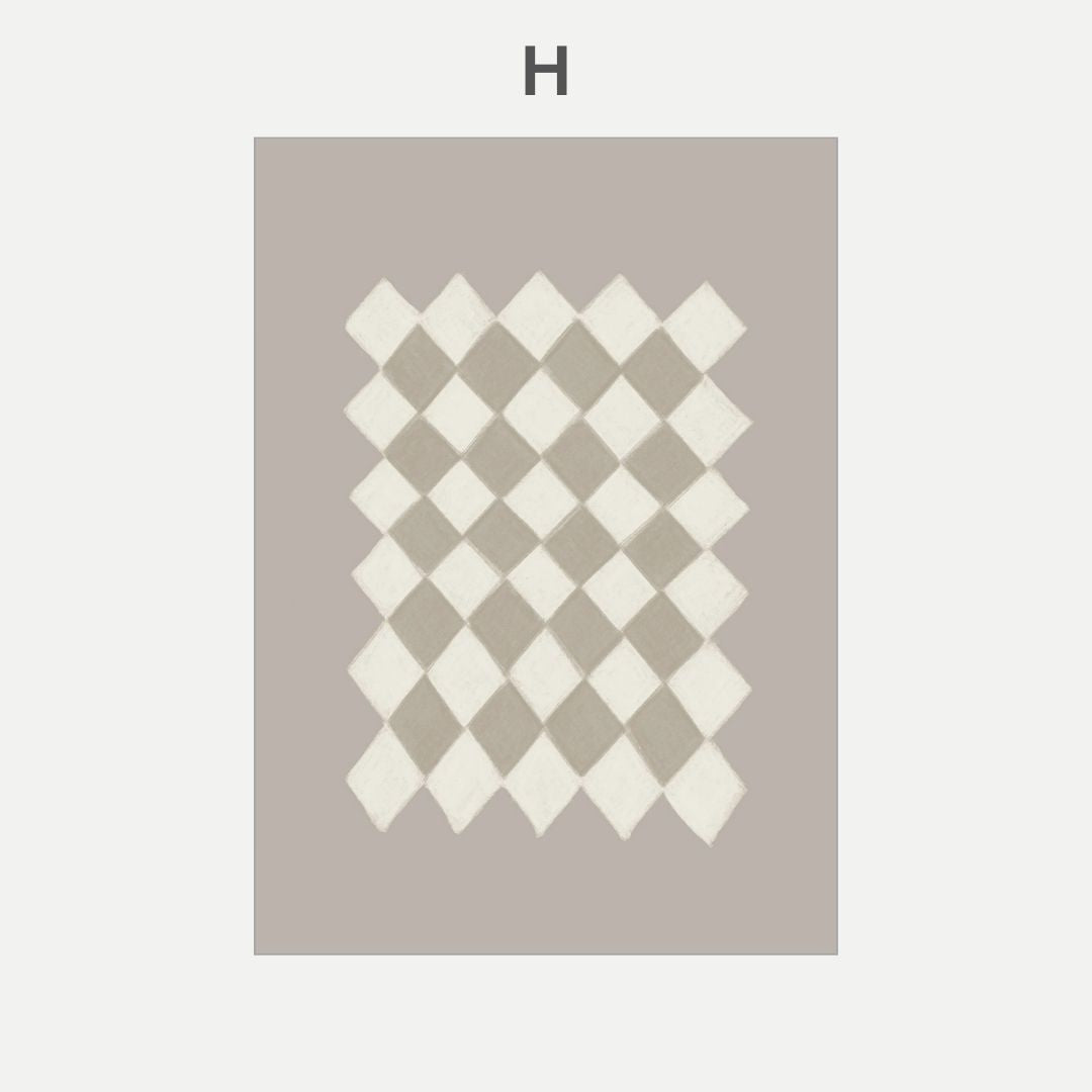 Diamond patterned rug on a plain background