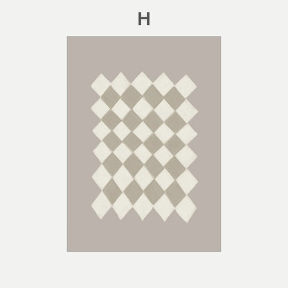 Diamond patterned rug on a plain background