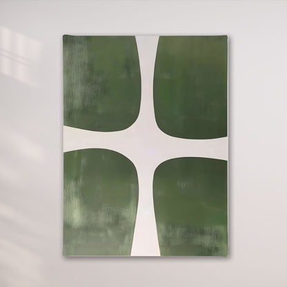 Modern Green Geometric Abstract Framed Wall Art Canvas Print