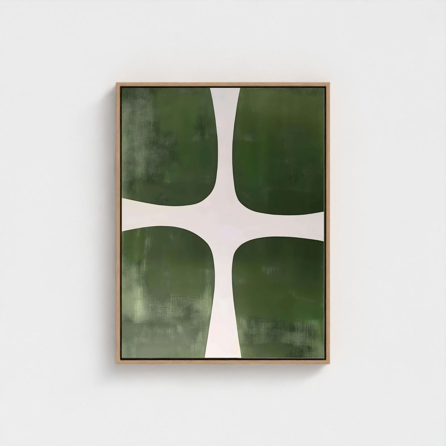 Modern Green Geometric Abstract Framed Wall Art Canvas Print