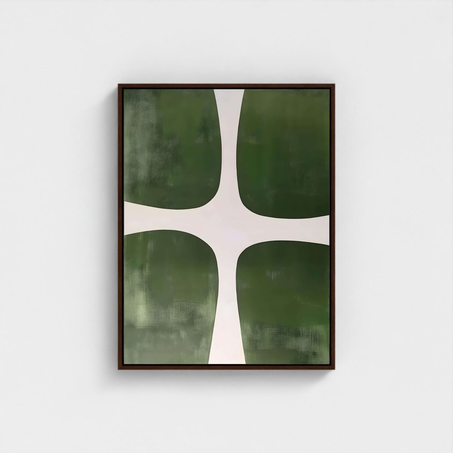 Modern Green Geometric Abstract Framed Wall Art Canvas Print