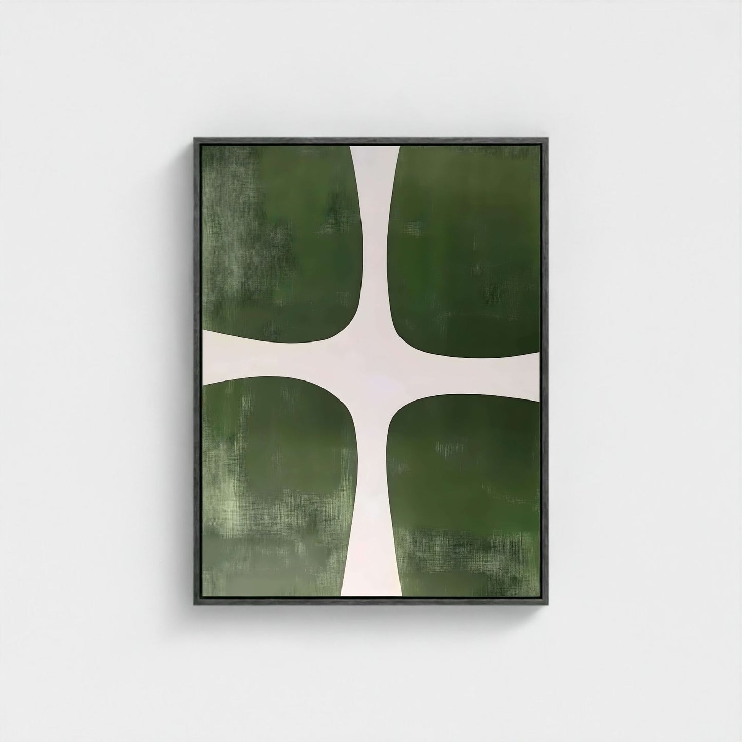 Modern Green Geometric Abstract Framed Wall Art Canvas Print