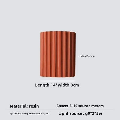 Modern Nordic LED Wall Sconce Minimalist Ribbed Wall Light Fixture for Bedroom, Living Room Hallway Indoor Home Decor