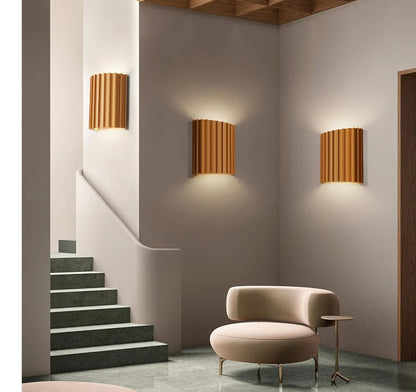 Modern Nordic LED Wall Sconce Minimalist Ribbed Wall Light Fixture for Bedroom, Living Room Hallway Indoor Home Decor
