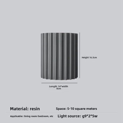 Modern Nordic LED Wall Sconce Minimalist Ribbed Wall Light Fixture for Bedroom, Living Room Hallway Indoor Home Decor