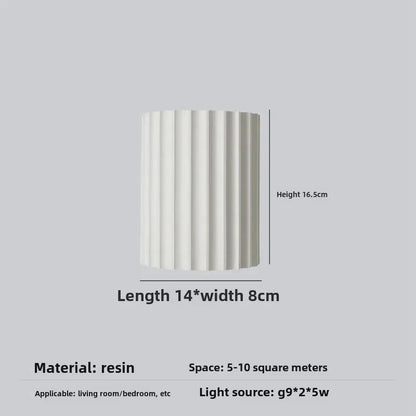 Modern Nordic LED Wall Sconce Minimalist Ribbed Wall Light Fixture for Bedroom, Living Room Hallway Indoor Home Decor