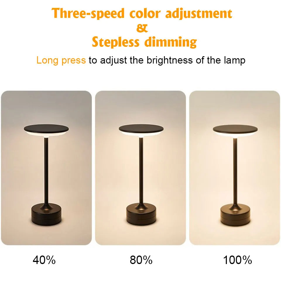 Modern USB Rechargeable LED Touch Table Lamp – Stepless Dimming Night Light for Bedroom Living Room Office Bedside Decor
