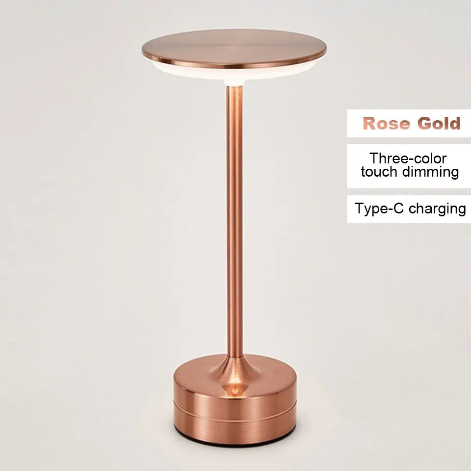 Modern USB Rechargeable LED Touch Table Lamp – Stepless Dimming Night Light for Bedroom Living Room Office Bedside Decor