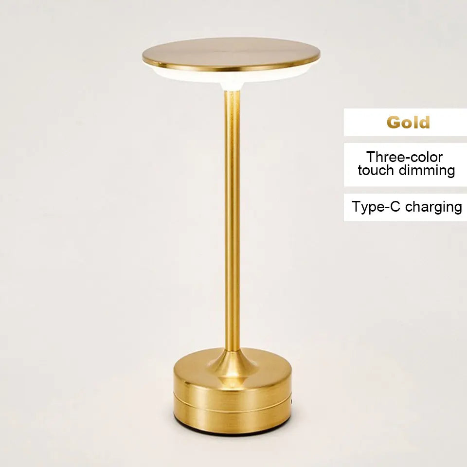 Modern USB Rechargeable LED Touch Table Lamp – Stepless Dimming Night Light for Bedroom Living Room Office Bedside Decor