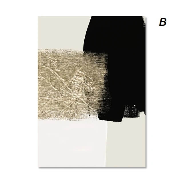 Modern Abstract Beige Black Golden Minimalist Wall Art Canvas Prints Nordic Poster Pictures For Living Room Office Wall Décor