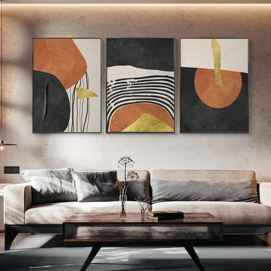 Modern Abstract Solid Color Canvas Prints Wall Art Brown Black Orange Fine Art Scandinavian Pictures For Living Room Hotel Décor