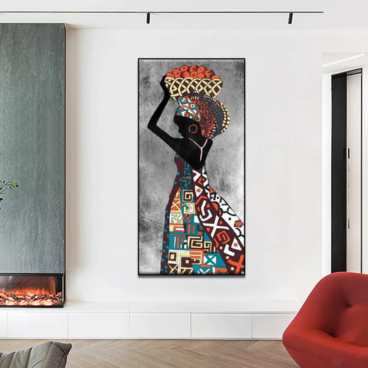 Modern African Tribal Women Art Canvas Print Woman Dancing Poster Pictures For Living Room Décor