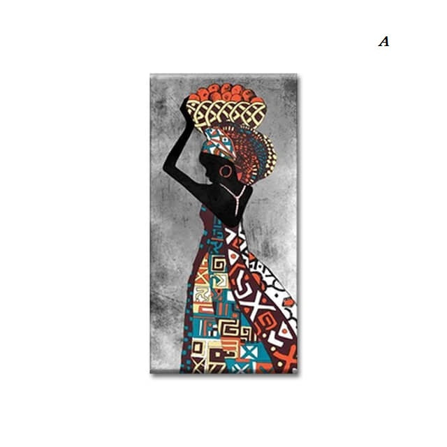 Modern African Tribal Women Art Canvas Print Woman Dancing Poster Pictures For Living Room Décor