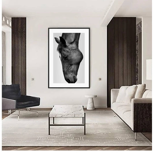 Modern Horse Canvas Print Black White Modern Wall Art Pictures For Living Room Bedroom Home Décor