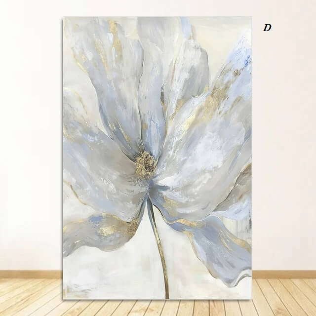 Modern Minimalist Scandinavian Flower Wall Art Pastel Blue Fine Art Canvas Prints Floral Pictures For Living Room Dining Room Bedroom Nordic Art Décor