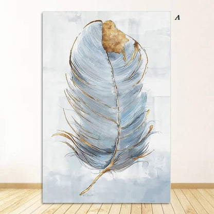 Modern Minimalist Scandinavian Flower Wall Art Pastel Blue Fine Art Canvas Prints Floral Pictures For Living Room Dining Room Bedroom Nordic Art Décor