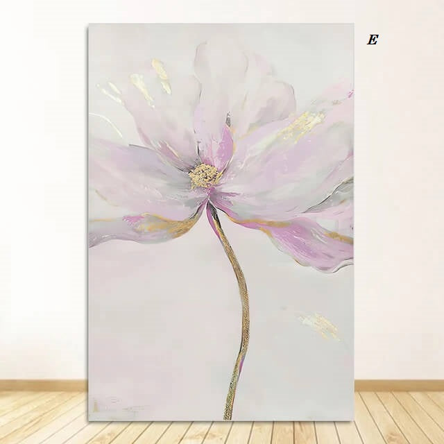 Modern Minimalist Scandinavian Flower Wall Art Pastel Blue Fine Art Canvas Prints Floral Pictures For Living Room Dining Room Bedroom Nordic Art Décor